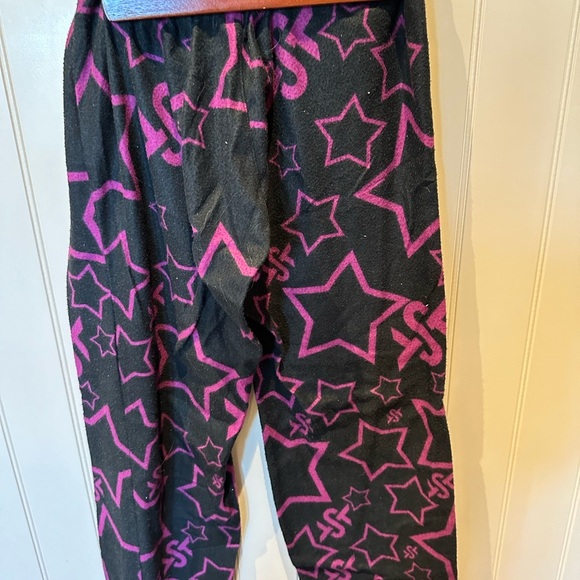 Ladies Women’s Size Small Purple & Black Flannel Stars Pajama Pants - Picture 2 of 3